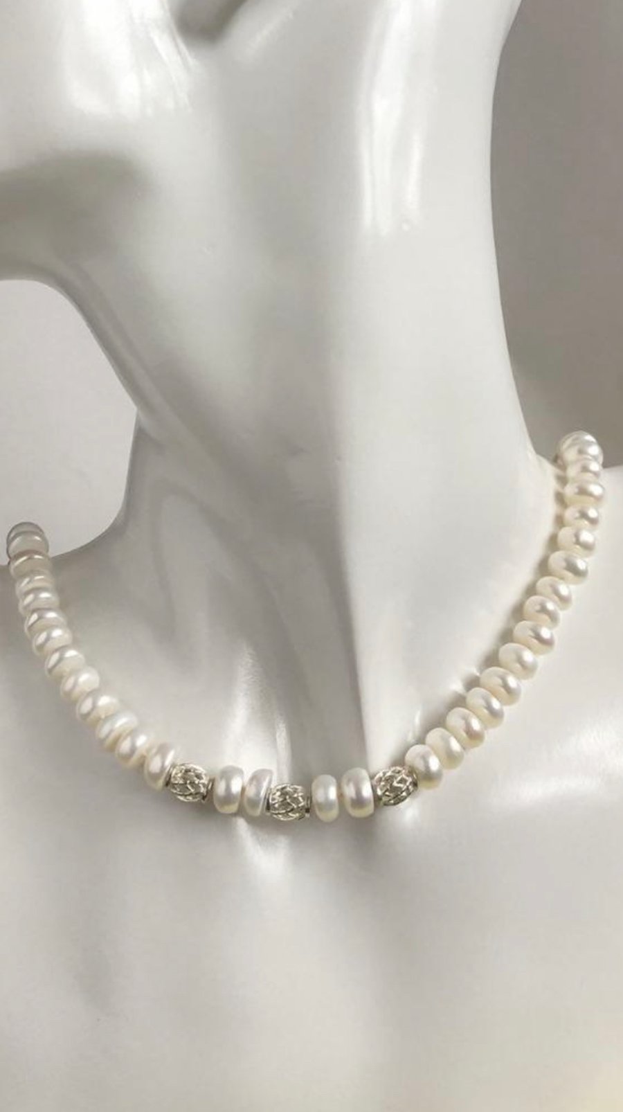 Knotted Cultured Pearl Necklace - Last One Available 