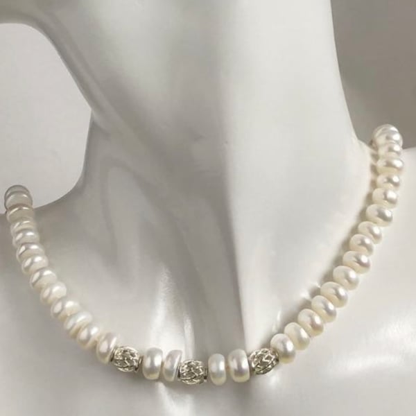 Knotted Cultured Pearl Necklace - Last One Available 