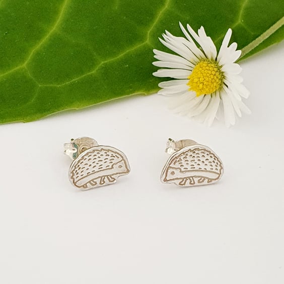 Hedgehog Stud Earrings (Sterling Silver)