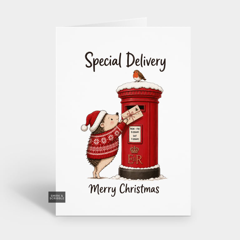 Funny Cute Christmas Card For Him Or Her - Special Delivery