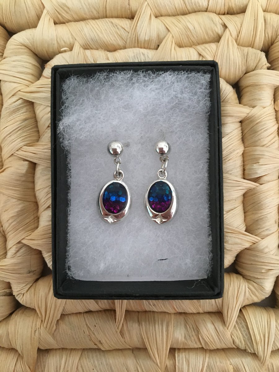 Handcrafted Tri-coloured Drop Earrings