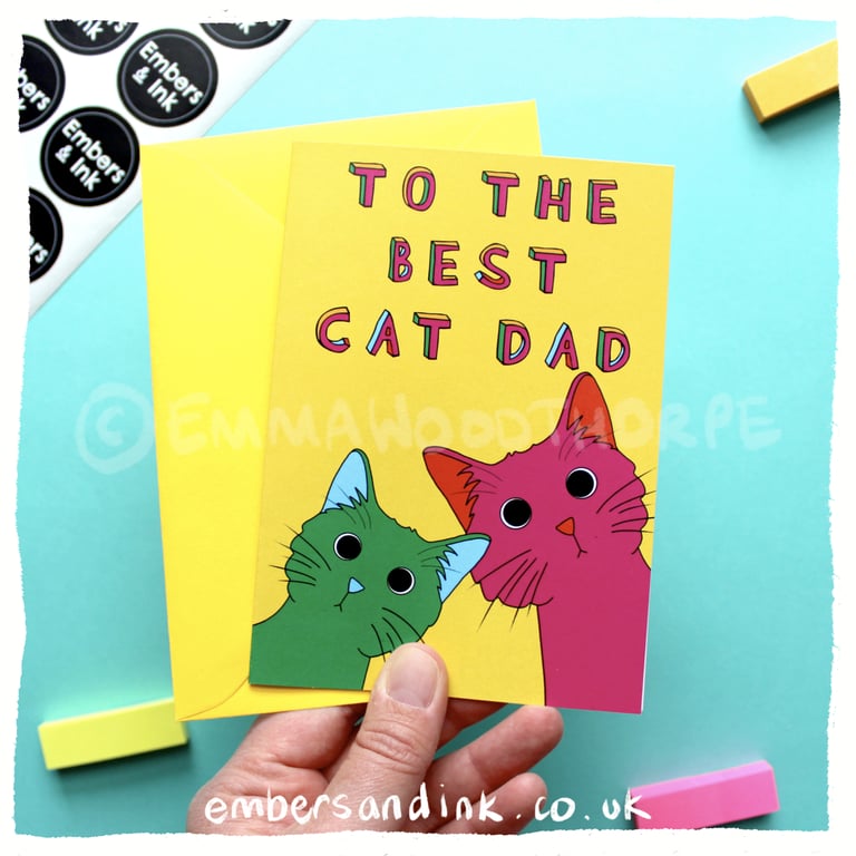 Best Cat Dad Greetings Card