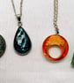 Handmade resin cast pendants