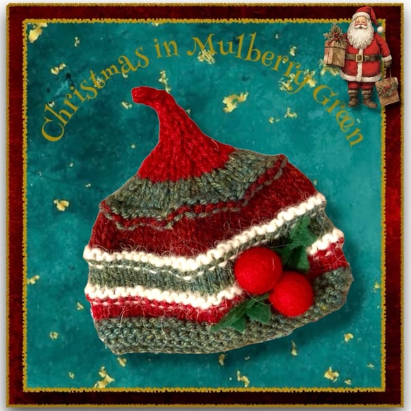 Christmas Holly Hat and Scarf Set