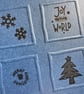  Pack of 4 Christmas Cards on shiny card with festive printed decor, artisan - Image 7