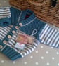 Designer Baby Boys Hand Knitted Cardigan  6-12 months size - Image 5