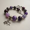 Purple Mixed Bead Star Charm Bracelet   KCJ610