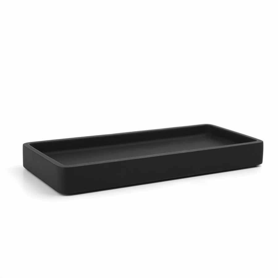 White or Black Bedside Table Vanity Tray, Concrete 740g. Large Free P&P