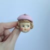 Dottie Dollie Pin Brooch - Rose with a Pink Beret