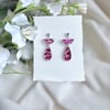Magenta Confetti Acrylic Elegant Drop Earrings