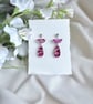 Magenta Confetti Acrylic Elegant Drop Earrings