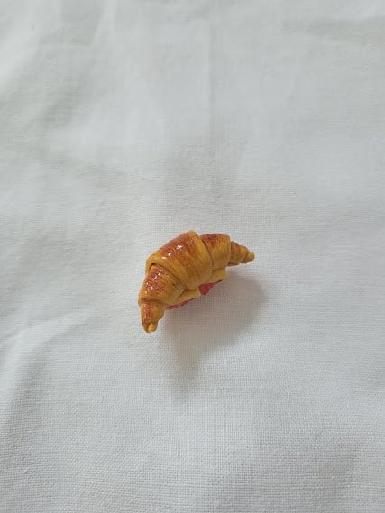 Handmade Polymer Clay Brooch - The Brunch Croissant Pin (Small)