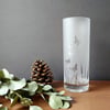 Recycled bottle vase, etched clear glass vase with butterfly design