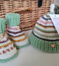 Designer Baby Pure Merino Wool Hand Knitted Booties & Hat Set 0-3 months size - Image 2