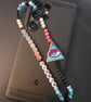 All Seeing Eye Phone Charm Strap, Evil Eye Beaded Wrist Strap, Gothic Aesthetic