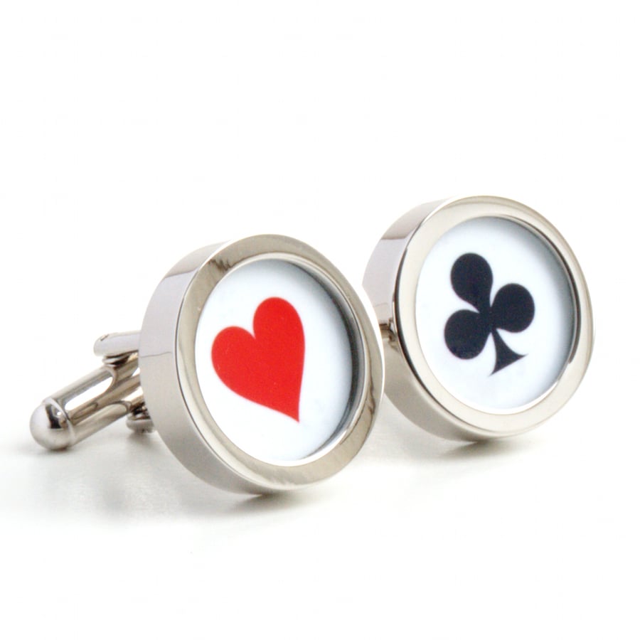 Playing Card Cufflinks - Choose your Suits