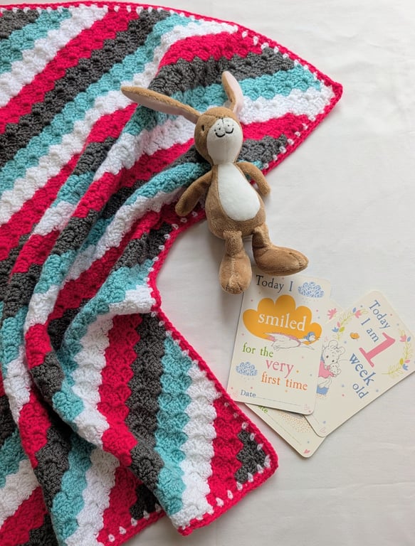 Vibrant crochet baby blanket 