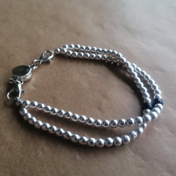 Silver double hang, starry wheeled bracelet. Wedding, civil wedding piece. 