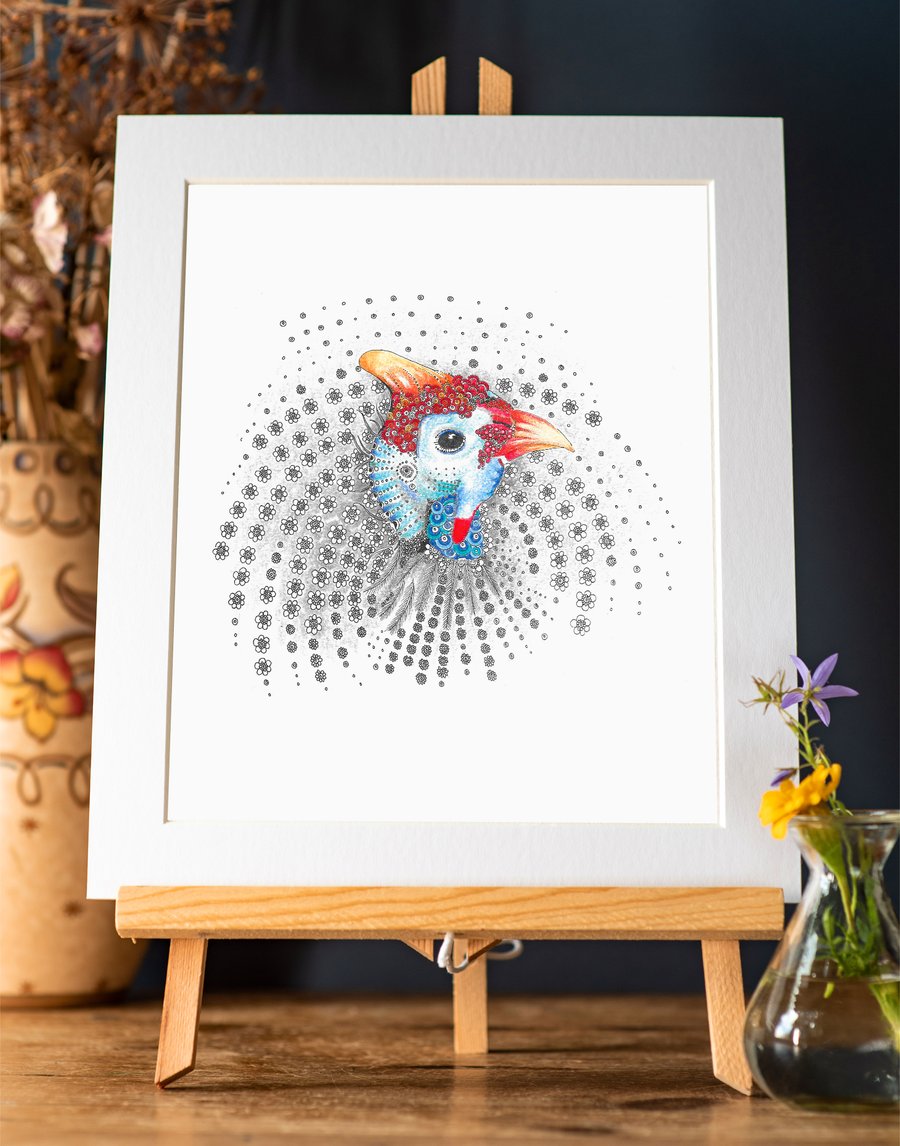 New Guinea Fowl Art Print  