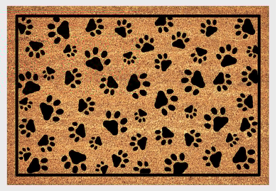 Paw Print Door Mat - Paw Print Welcome Mat - 3 Sizes