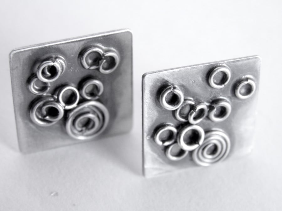 Sterling Silver Square Post Earrings