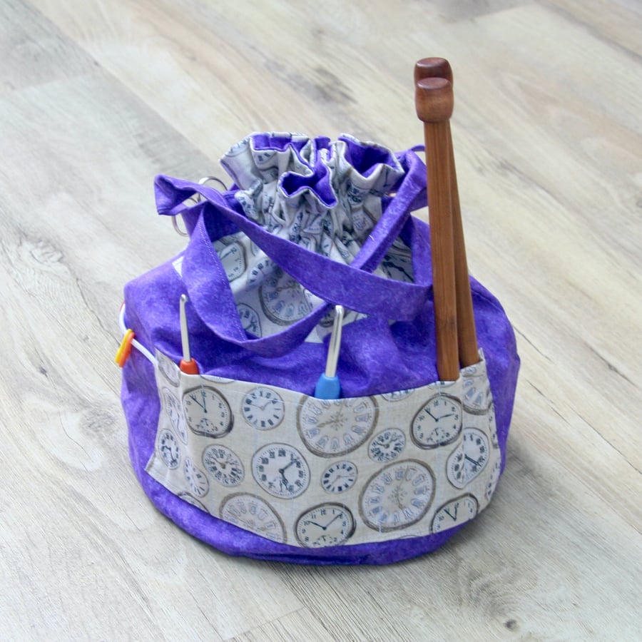 Large Reversible Drawstring Project Bag