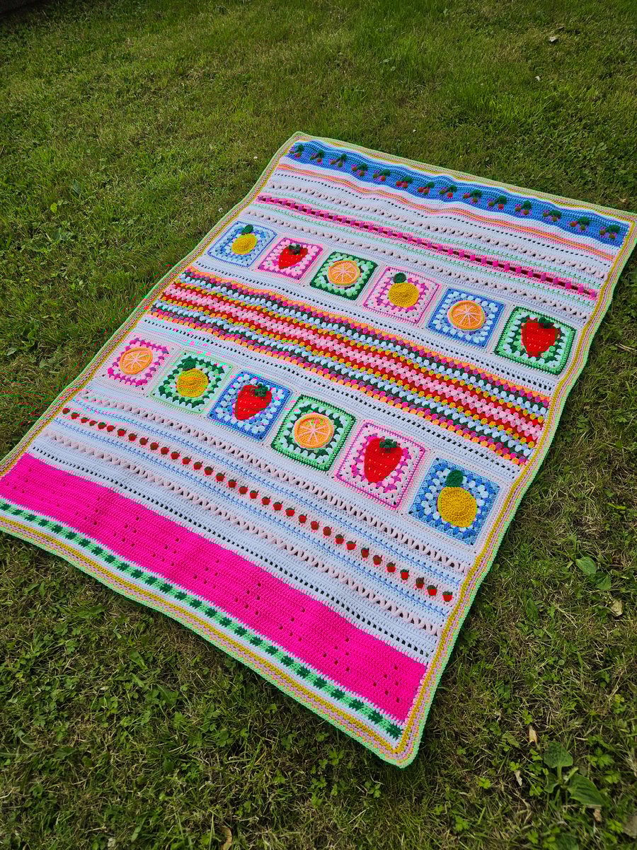 Crochet Summer picnic blanket