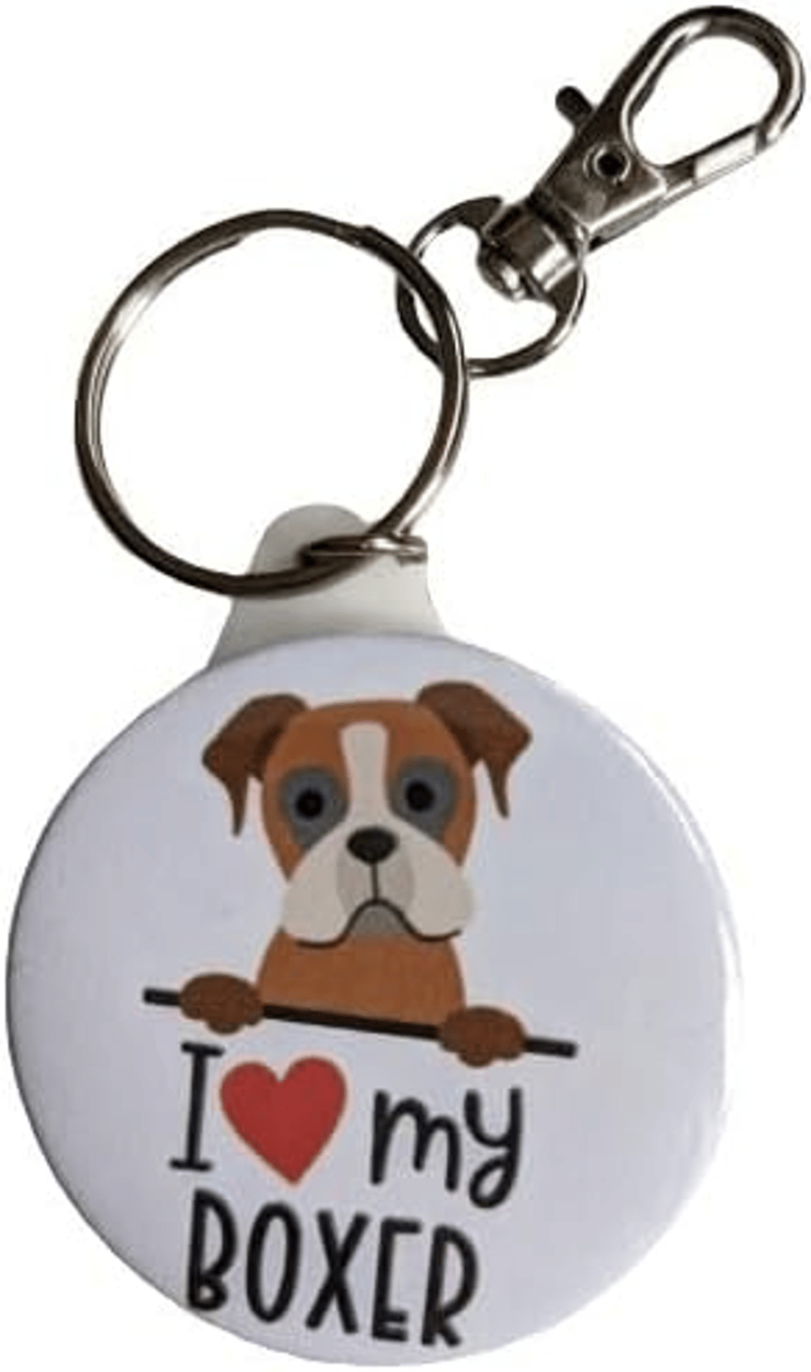 I Love My Boxer Dog Keyring 
