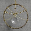 Gold Upcycled Bangle Window Decoration-Suncatcher with Gold and Clear Beads