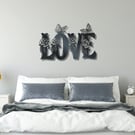 Love and Roses - Metal Wall Art, Roses and Butterflies Metal Wall Art, Love Insp