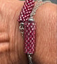 Triple bead necklace - silver and pink - Image 5