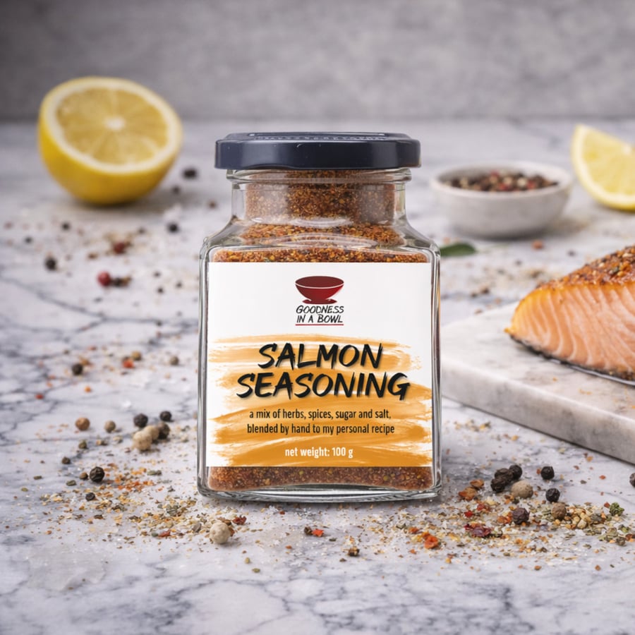 SALMON SEASONING refined citrus & herb blend, the perfect partner for seafood