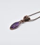Wire Wrapped Dainty Amethyst and Copper Pendant - Image 5