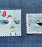 Fabric Postage Stamps - Fishermen & Seagulls  - Image 2