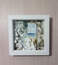 Handmade Coastal Beach Shadow Box Frame – Eco Resin Dog & Cat Sea View Wall Art - Image 1