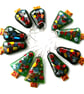 Christmas Tree Earrings Fused Glass Handmade Decorative Sterling Silver hooks - Image 7