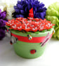 Red and White Fuchsia Flower Pot - Image 3
