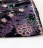  Velvet Black and Purple Embroidered Purse Pouch  - Image 4