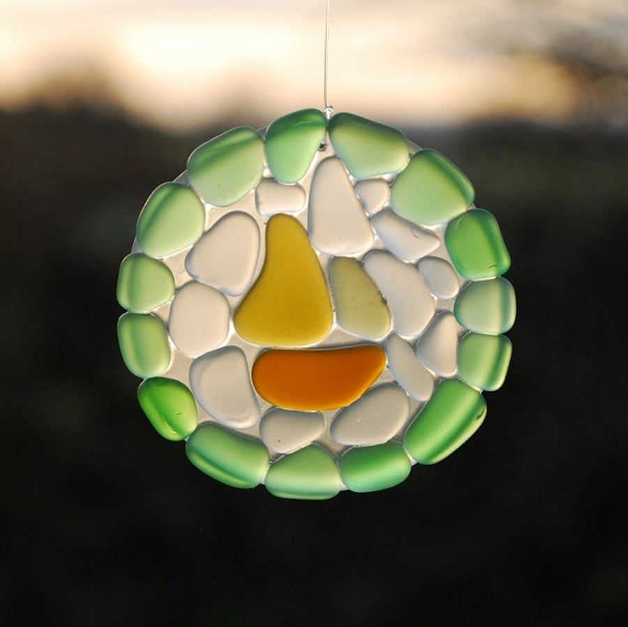 Mosaic beach glass sun catcher