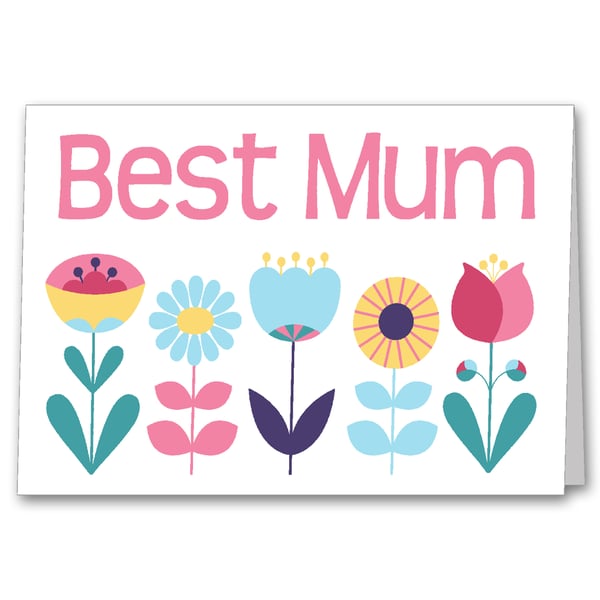 Personalised Floral Mother's Day Card, Best Mum, Special Step Mum