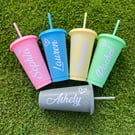 Personalised pastel cold cup tumbler