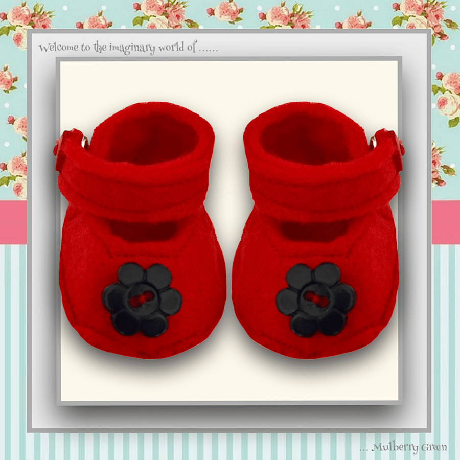 Red and Navy Flower Shoes
