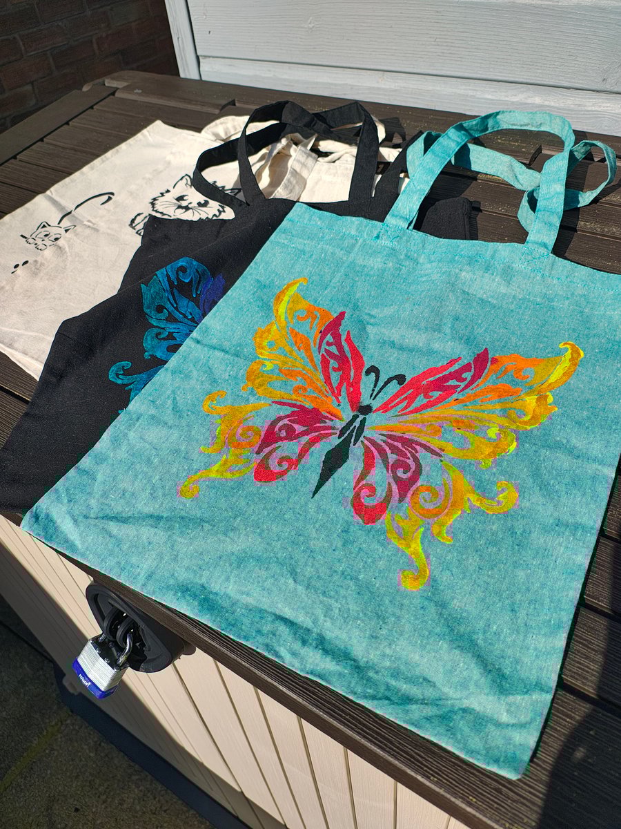 Hand painted tote bag 