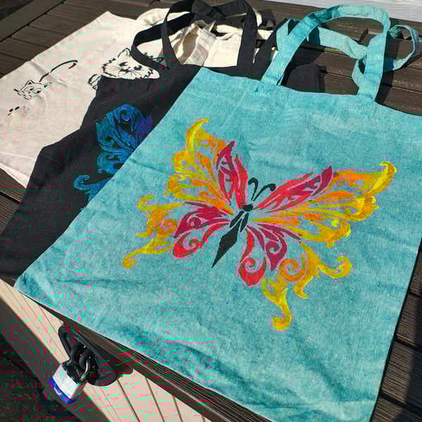 Hand painted tote bag 