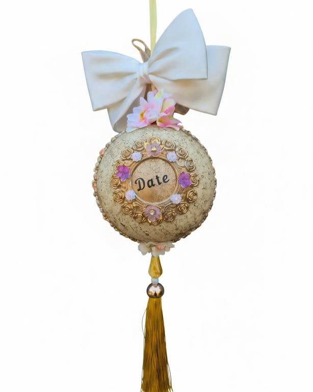 Personalised Wedding Bauble. Hand-Made Newlywed Keepsake Gift