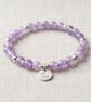 Lavender Amethyst Crystal Bracelet, Calming, Personalised Engraved Gift - Image 1