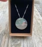 Handmade Moon O'er The Sea Fine Silver Necklace on sterling silver chain - Image 3
