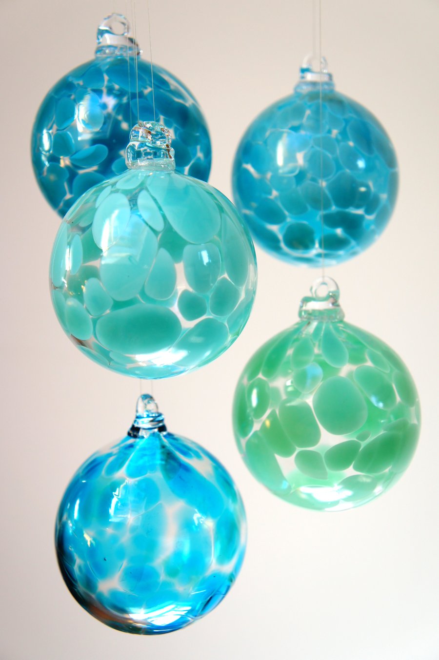 Robins Egg Blue Handmade Blown Glass Christmas Bauble