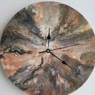 "Mystic Marble" Unique Hand-painted Handcrafted Clock Abstract Wall Art 