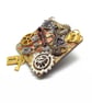 Handmade Fridge Magnet in Steampunk Style with Keys, Locks and Cogs - Image 2